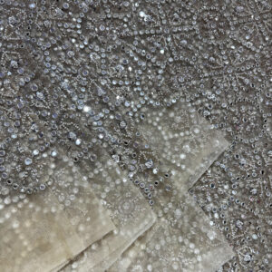 Champagne Gold Mirror & Bead Embroidered Fabric