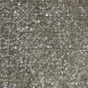 Black Floral Zari & Sequin Embroidered Fabric