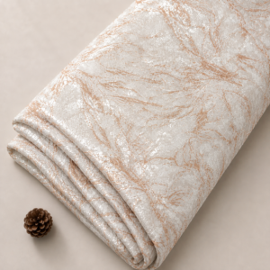 Ivory Frost Floral Crush Fabric - 60 Inch Width -