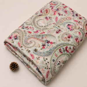 Paisley Embroided Fabric - 42 INCH WIDTH