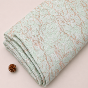 Mint Green Floral Crush Fabric - 60 INCH WIDTH