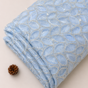 Cutwork Embroidery Fabric (Ocean Blue) - 60 INCH WIDTH