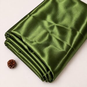 Deep Olive Green Satin Astar Fabric - 44 INCH WIDTH