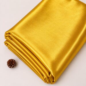 Premium Mustard Yellow Satin Astar Fabric - 44 INCH WIDTH