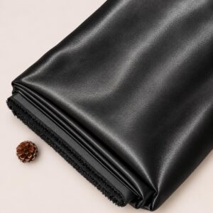 Premium Black Satin Astar Fabric - 44 INCH WIDTH
