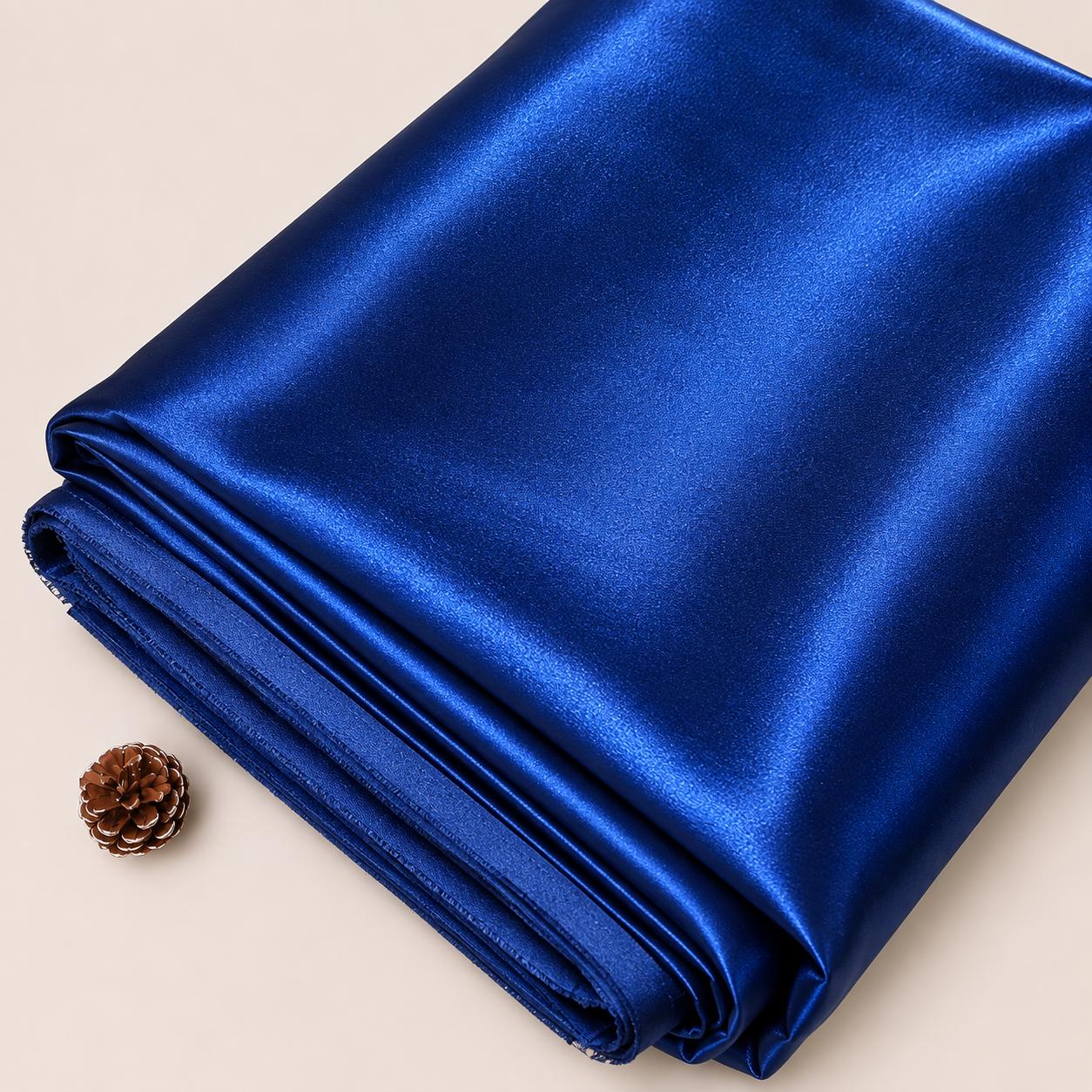 Premium Royal Blue Satin Astar Fabric - 44 INCH WIDTH