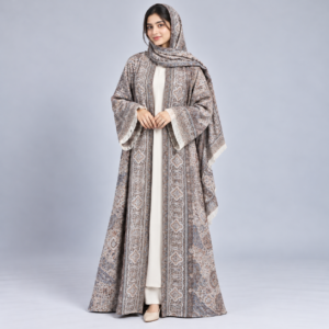 Pashmina Abaya Set with Matching Shawl - Classic Taupe